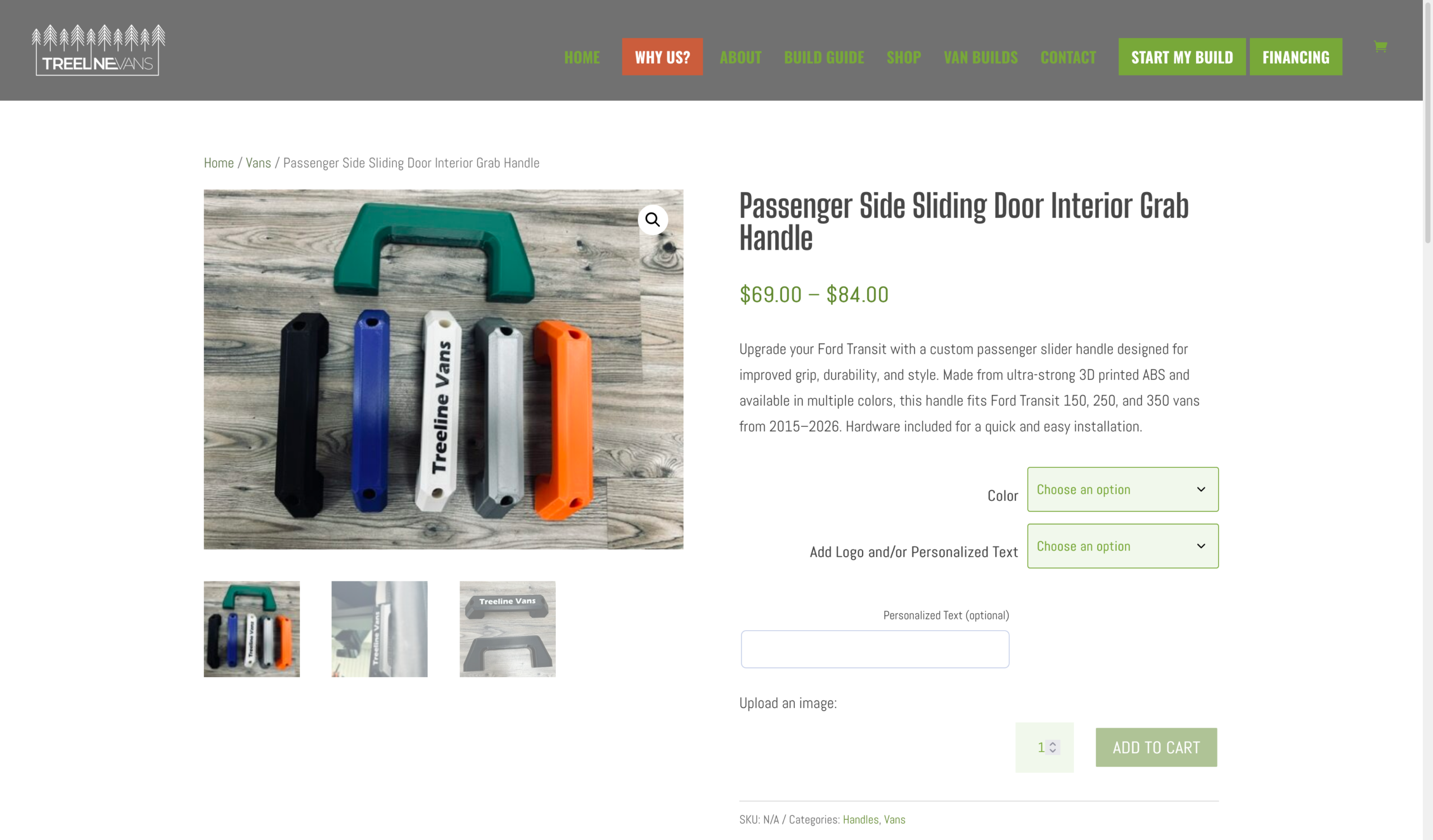 Treeline vans product page